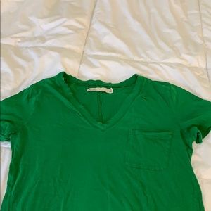 distressed green tee